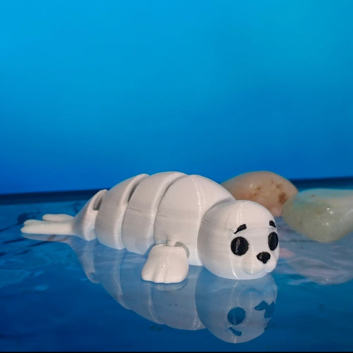 Cute Articulated Seal Keychain – 3D Printed Flexible Seal Key Ring Charm for Bags, Car Keys & Gifts