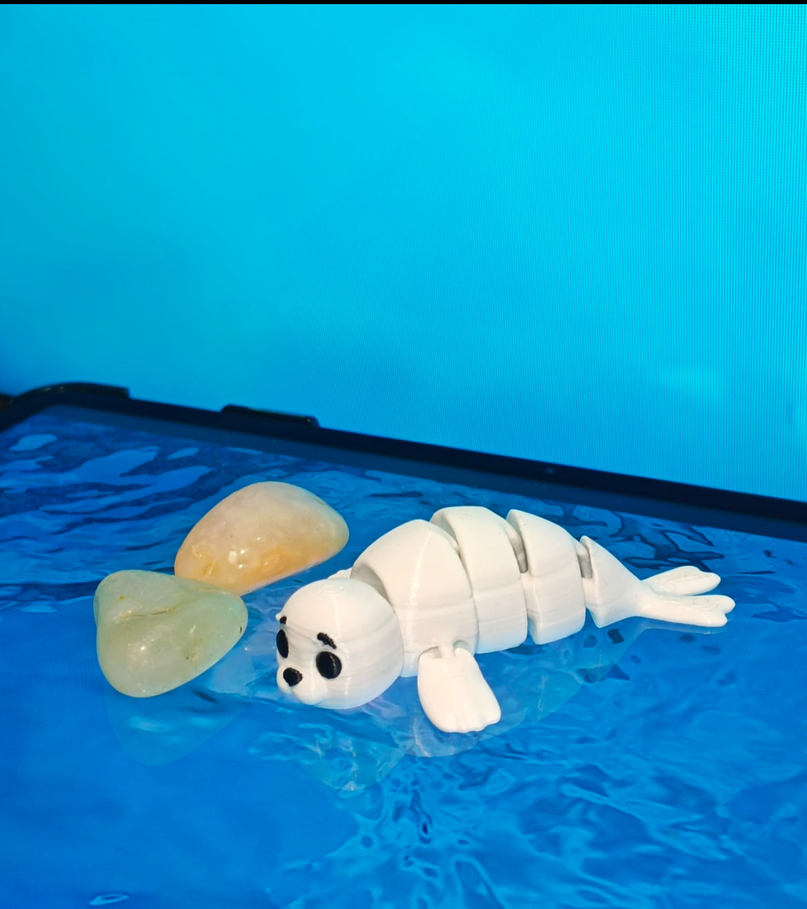 Cute Articulated Seal Keychain – 3D Printed Flexible Seal Key Ring Charm for Bags, Car Keys & Gifts