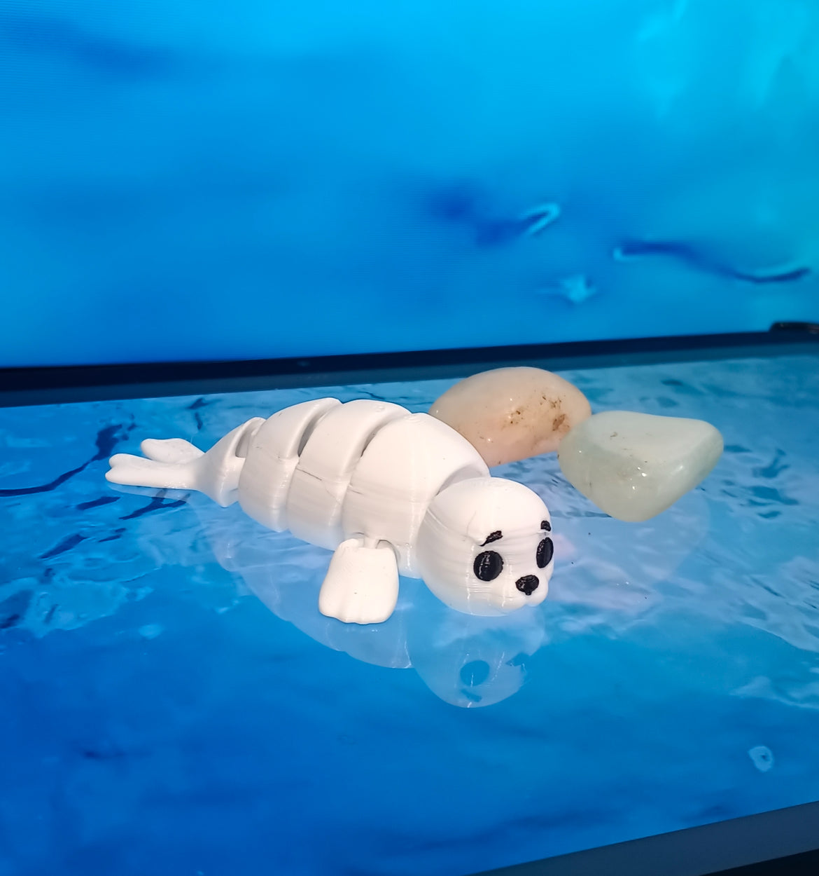 Cute Articulated Seal Keychain – 3D Printed Flexible Seal Key Ring Charm for Bags, Car Keys & Gifts