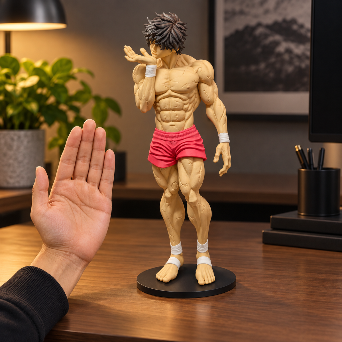 Baki Hanma 3D printed action figure size camparision