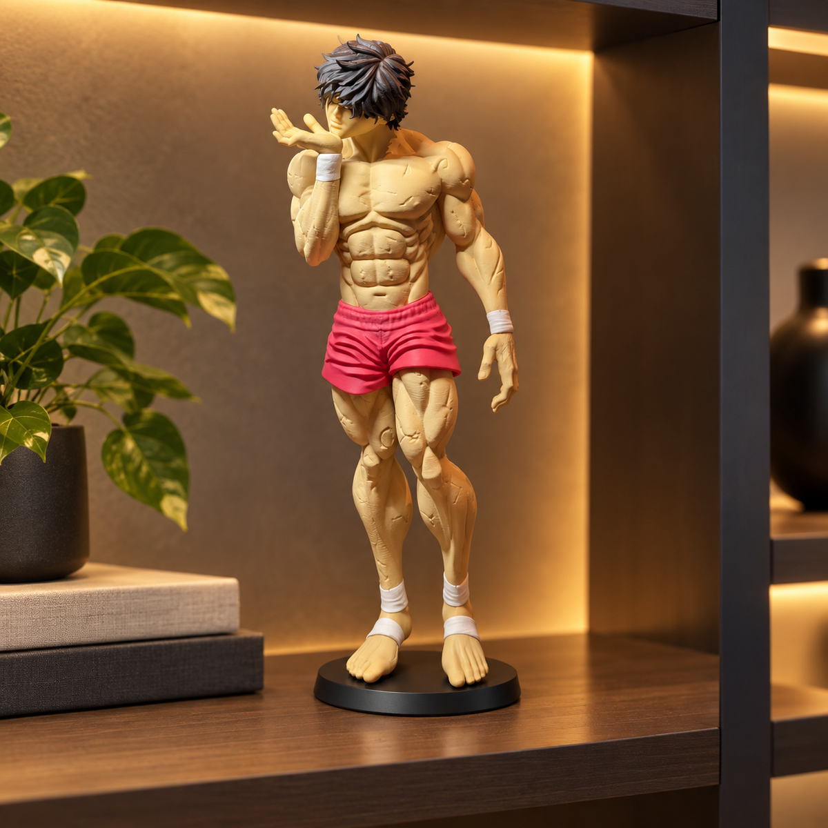 Baki Hanma 3D printed action figure shelf view