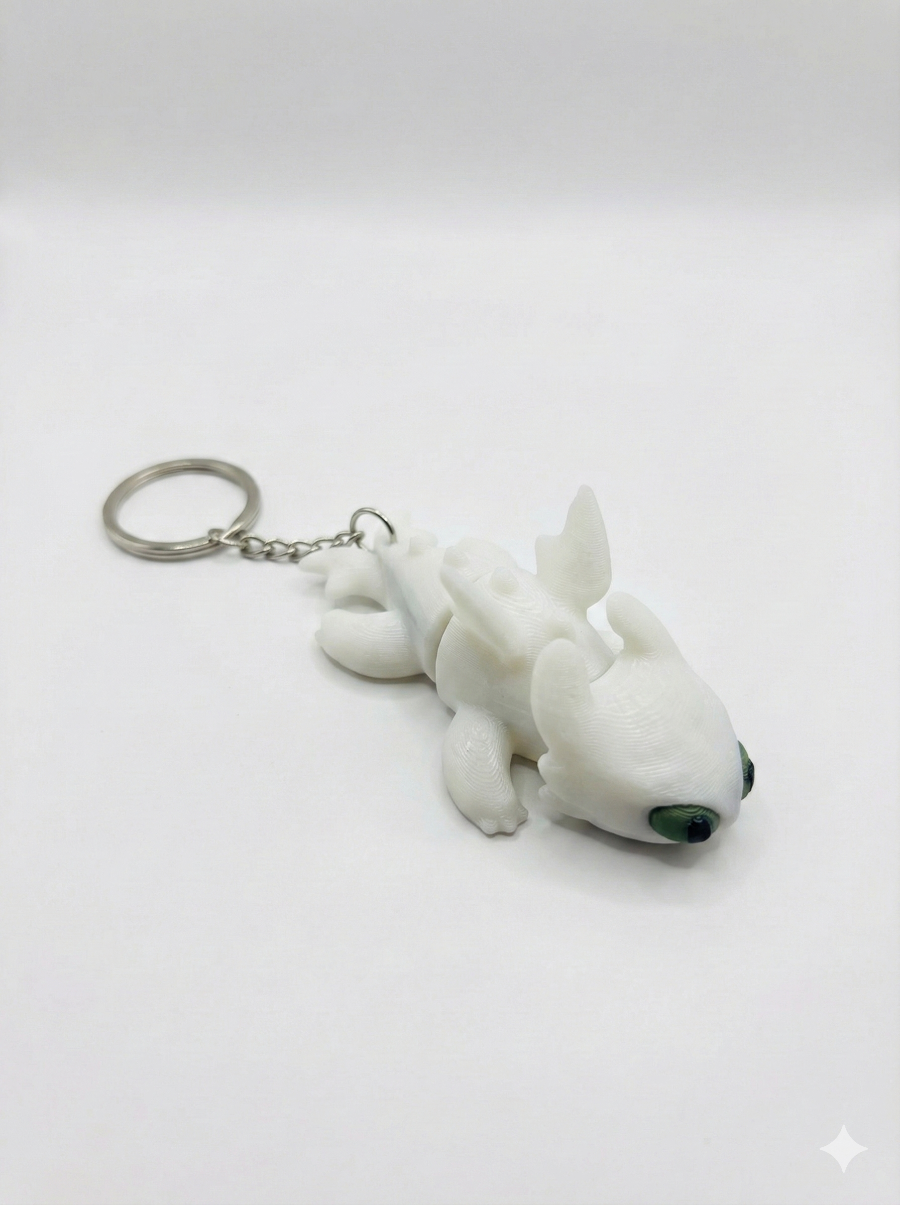 🐉 Light Fury Keychain | 3D Printed Dragon Keyring | How to Train Your Dragon Collectible