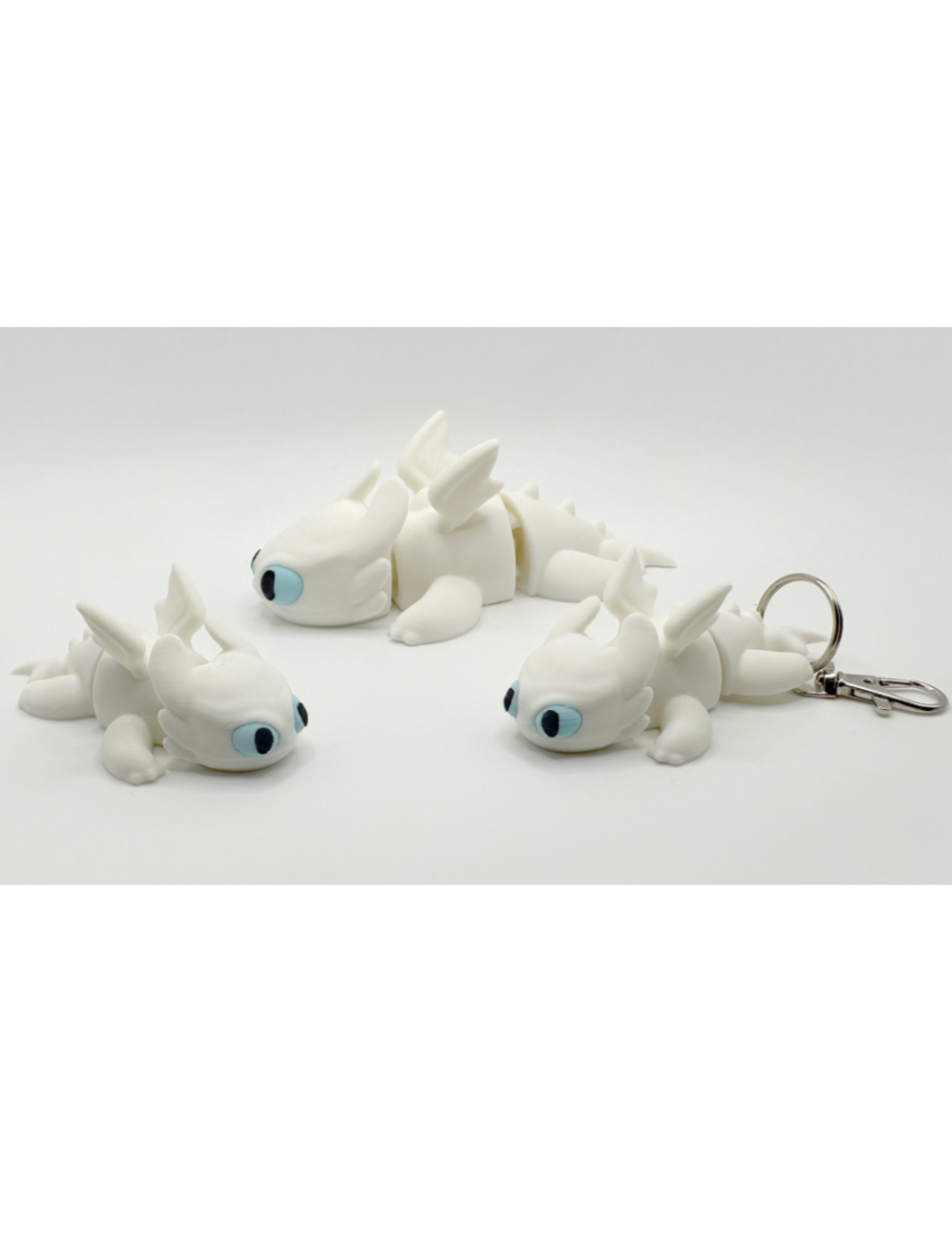 🐉 Light Fury Keychain | 3D Printed Dragon Keyring | How to Train Your Dragon Collectible