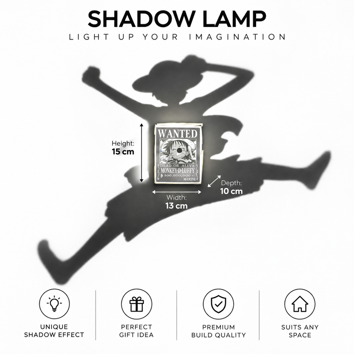 Monkey D. Luffy inspired LED shadow wall lamp