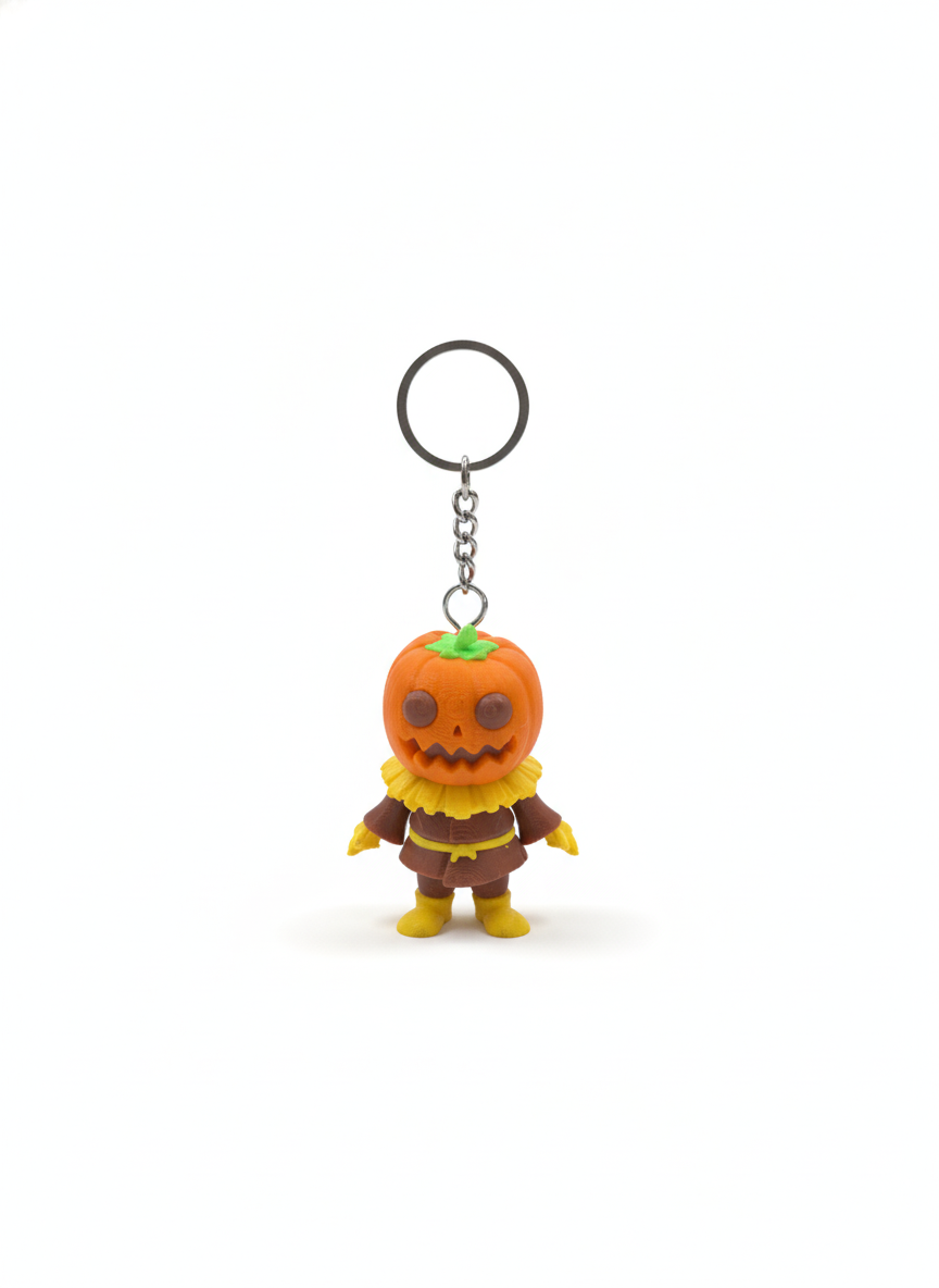 Halloween Pumpkin Scarecrow Keychain