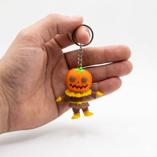 Halloween Pumpkin Scarecrow Keychain