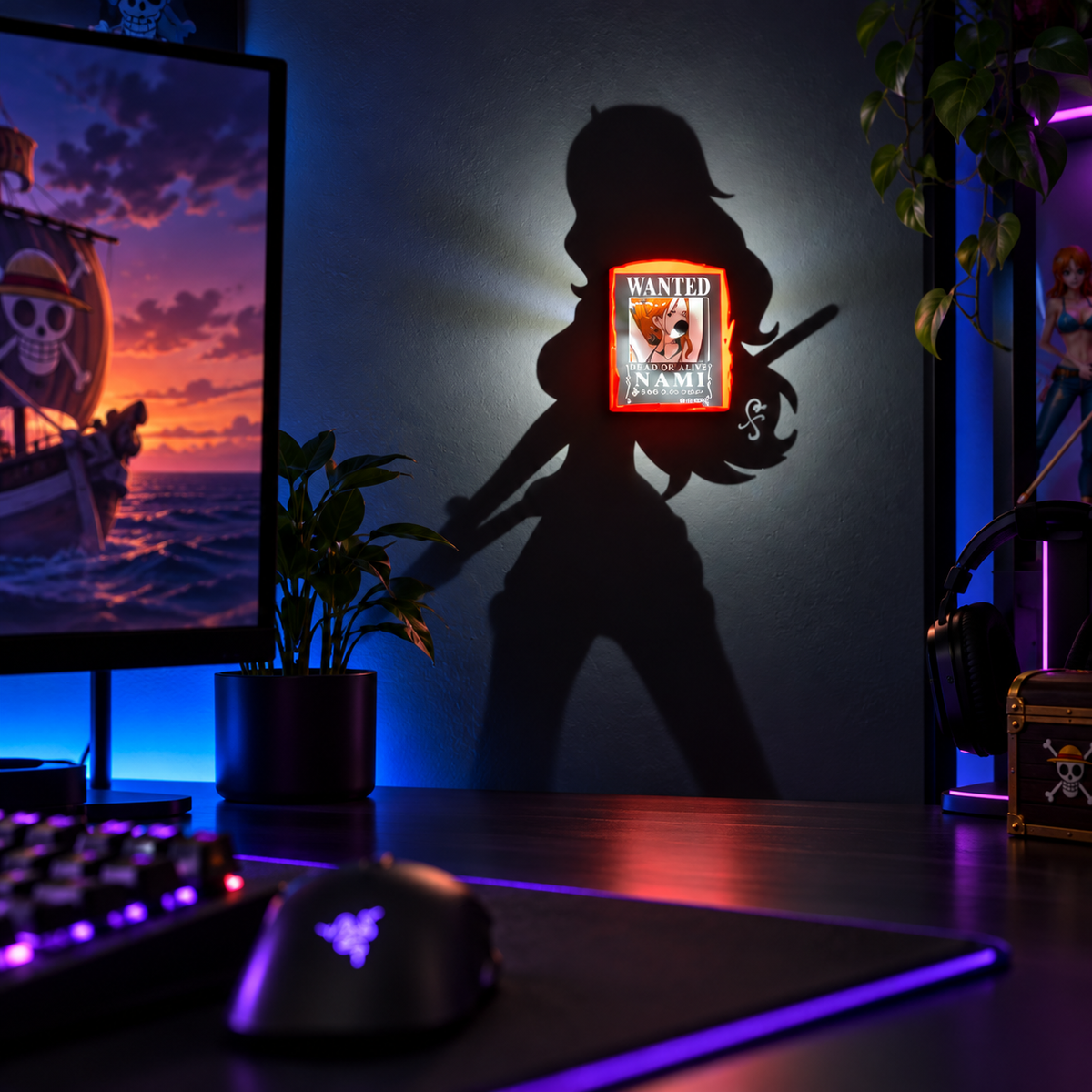 Nami Cat Burglar inspired LED shadow wall lamp