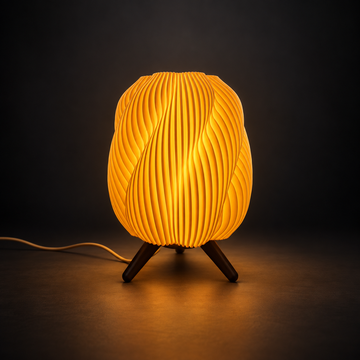 Modern spiral 3D printed table lamp